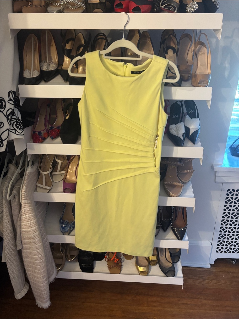 Sleeveless Yellow Sheath Dress